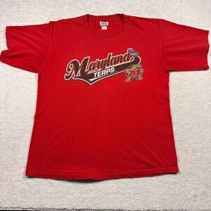 Lee Sport Maryland Terps Vintage T-Shirt Red Mens XL Graphic Tee NCAA Terrapins